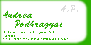 andrea podhragyai business card